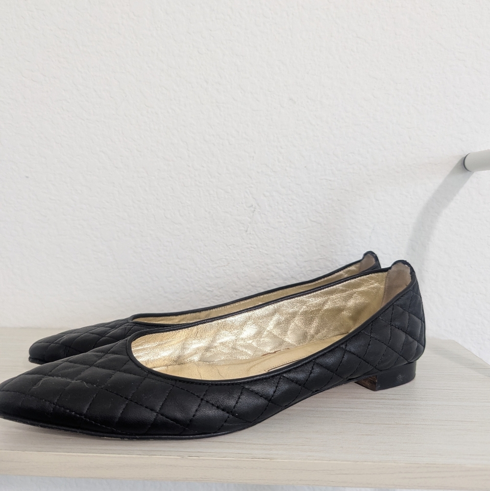 Manolo Blahnik Giungla Black Quilted Leather Flats - Picture 3 of 9